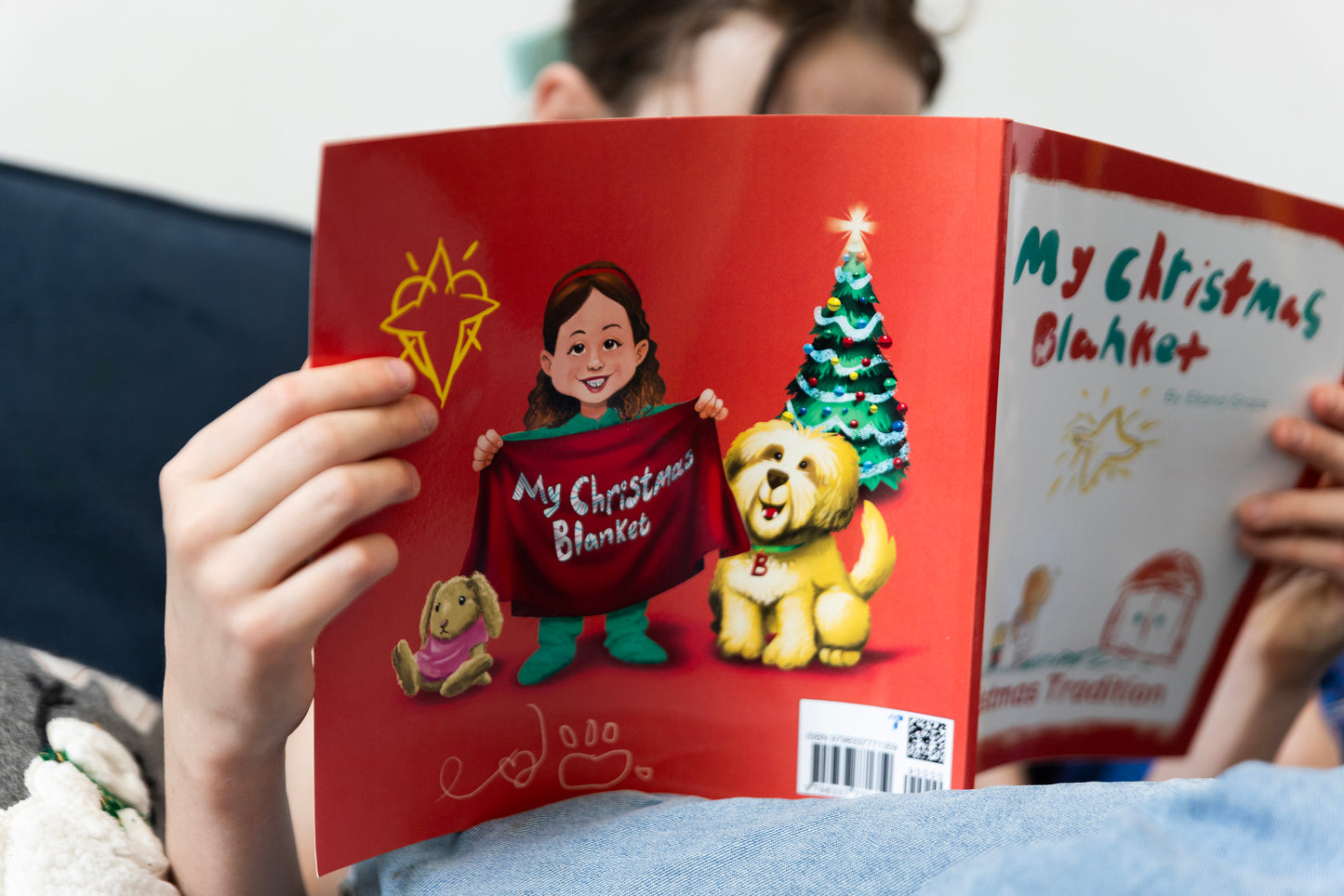"My Christmas Blanket" Book + Minky Couture Blanket + Ornament Bundle