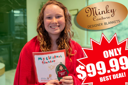 "My Christmas Blanket" Book + Minky Couture Blanket + Ornament Bundle